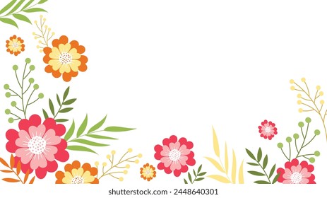 Abstract flower background Vector design floral border frame