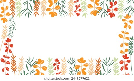 Abstract flower background Vector design floral border frame