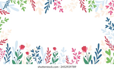 Abstract flower background Vector design floral border frame
