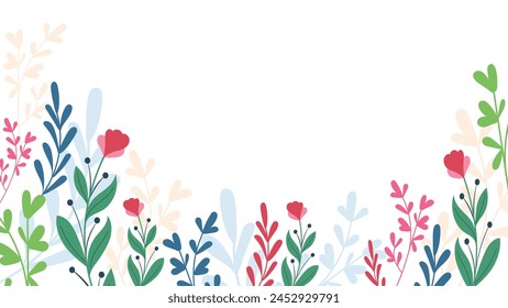 Abstract flower background Vector design floral border frame