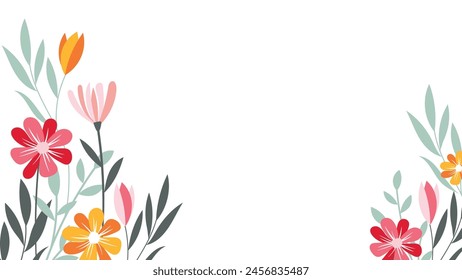 Abstract flower background Vector design floral border frame