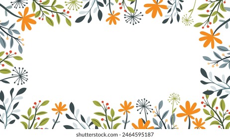 Abstract flower background vector design floral border frame