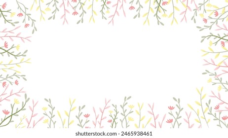 Abstract flower background vector design floral border frame