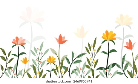 Abstract flower background vector design floral border frame