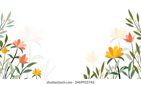Abstract flower background vector design floral border frame