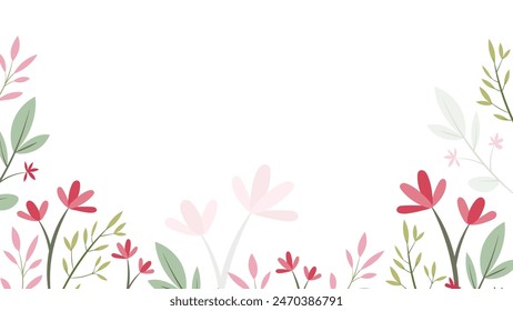 Abstract flower background vector design floral border frame