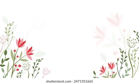 Abstract flower background vector design floral border frame