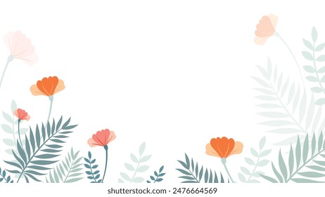 Abstract flower background vector design floral border frame