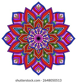 abstract flower background, Vibrant mandala with intricate floral patterns, Vintage decorative elements. Oriental pattern, vector illustration, bright color, tattoo, ornament in ethnic oriental style