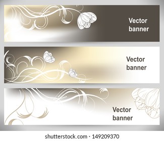 Abstract flower banners. Vector Backgrounds. 