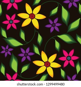 Abstract flower black background