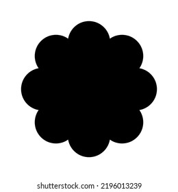 Abstract flower black silhouette. Shape icon illustration isolated on white background. Vector EPS 10