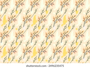 Abstractas diseño de flor en flor. Patrón de dibujo a mano con floral sin costuras.