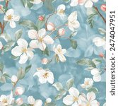 Abstract flower blooming design. Pattern with floral seamless. Grunge textured abstract art vector  with flower and plants in watercolor style.