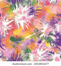 Abstract flower blooming design. Pattern with floral seamless. Grunge textured abstract art vector  with flower and plants in watercolor style.