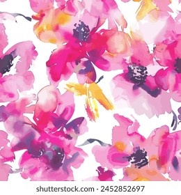 Abstract flower blooming design. Pattern with floral seamless. Grunge textured abstract art vector  with flower and plants in watercolor style.