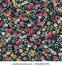 Abstract flower blooming design. Pattern with floral seamless. Grunge textured abstract art vector  with flower and plants in watercolor style.
