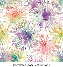 Abstract flower blooming design. Pattern with floral seamless. Grunge textured abstract art vector  with flower and plants in watercolor style.