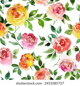 Abstract flower blooming design. Pattern with floral seamless. Grunge textured abstract art vector  with flower and plants in watercolor style.