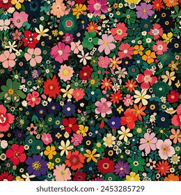 Abstractas diseño floral floreciente. Patrón con flores sin costuras. Vector de arte abstracto con textura de grunge con flores y plantas en estilo acuarela.
