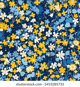 Abstract flower blooming design. Pattern with floral seamless. Grunge textured abstract art vector  with flower and plants in watercolor style.