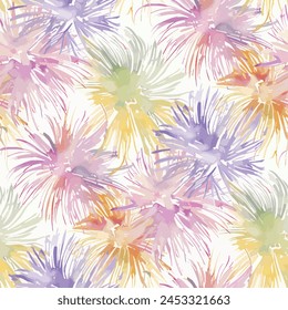 Abstract flower blooming design. Pattern with floral seamless. Grunge textured abstract art vector  with flower and plants in watercolor style.