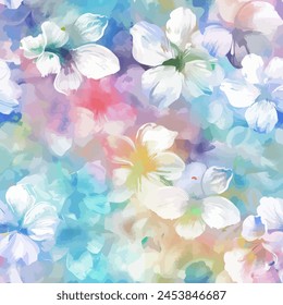 Abstract flower blooming design. Pattern with floral seamless. Grunge textured abstract art vector  with flower and plants in watercolor style.