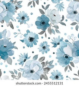 Abstractas diseño floral floreciente. Patrón con flores sin costuras. Vector de arte abstracto con textura de grunge con flores y plantas en estilo acuarela.