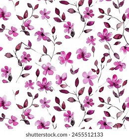 Abstract flower blooming design. Pattern with floral seamless. Grunge textured abstract art vector  with flower and plants in watercolor style.