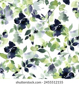 Abstract flower blooming design. Pattern with floral seamless. Grunge textured abstract art vector  with flower and plants in watercolor style.