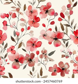 Abstract flower blooming design. Pattern with floral seamless. Grunge textured abstract art vector  with flower and plants in watercolor style.