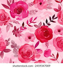 Abstract flower blooming design. Pattern with floral seamless. Grunge textured abstract art vector  with flower and plants in watercolor style.