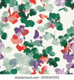 Abstract flower blooming design. Pattern with floral seamless. Grunge textured abstract art vector  with flower and plants in watercolor style.