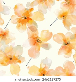Abstract flower blooming design. Pattern with floral seamless. Grunge textured abstract art vector  with flower and plants in watercolor style.