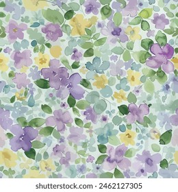 Abstract flower blooming design. Pattern with floral seamless. Grunge textured abstract art vector  with flower and plants in watercolor style.