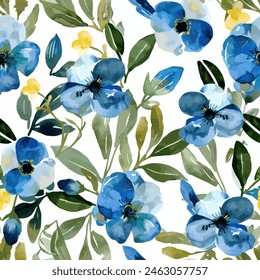 Abstract flower blooming design. Pattern with floral seamless. Grunge textured abstract art vector  with flower and plants in watercolor style.