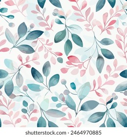 Abstract flower blooming design. Pattern with floral seamless. Grunge textured abstract art vector  with flower and plants in watercolor style.