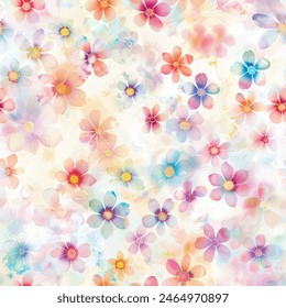 Abstract flower blooming design. Pattern with floral seamless. Grunge textured abstract art vector  with flower and plants in watercolor style.