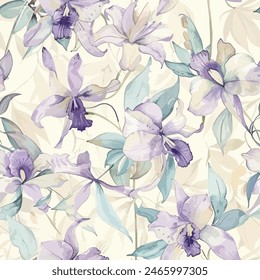 Abstract flower blooming design. Pattern with floral seamless. Grunge textured abstract art vector  with flower and plants in watercolor style.