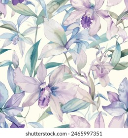 Abstract flower blooming design. Pattern with floral seamless. Grunge textured abstract art vector  with flower and plants in watercolor style.