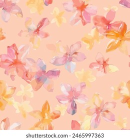 Abstract flower blooming design. Pattern with floral seamless. Grunge textured abstract art vector  with flower and plants in watercolor style.
