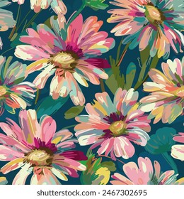 Abstract flower blooming design. Pattern with floral seamless. Grunge textured abstract art vector  with flower and plants in watercolor style.