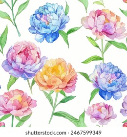 Abstractas diseño floral floreciente. Patrón con flores sin costuras. Vector de arte abstracto con textura de grunge con flores y plantas en estilo acuarela.
