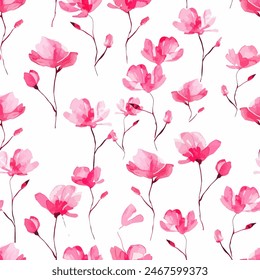 Abstract flower blooming design. Pattern with floral seamless. Grunge textured abstract art vector  with flower and plants in watercolor style.