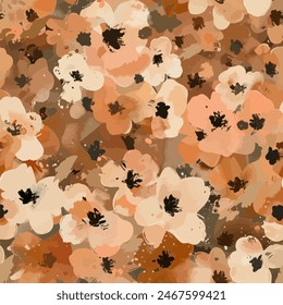 Abstract flower blooming design. Pattern with floral seamless. Grunge textured abstract art vector  with flower and plants in watercolor style.