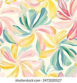 Abstract flower blooming design. Pattern with floral seamless. Grunge textured abstract art vector  with flower and plants in watercolor style.