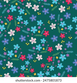 Abstraktes Blütendesign. Muster mit floralen nahtlos. Grunge texturierte abstrakte Kunst Vektorgrafik mit Blume und Pflanzen im Aquarellstil.