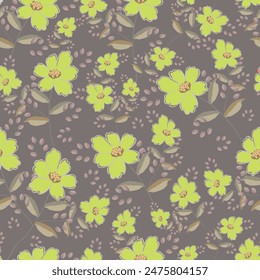 Abstraktes Blütendesign. Muster mit floralen nahtlos. Grunge texturierte abstrakte Kunst Vektorgrafik mit Blume und Pflanzen im Aquarellstil.