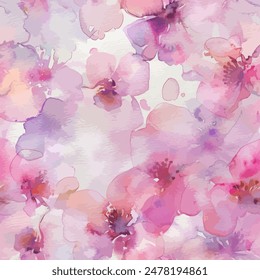 Abstract flower blooming design. Pattern with floral seamless. Grunge textured abstract art vector  with flower and plants in watercolor style.