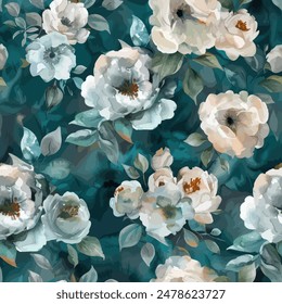 Abstract flower blooming design. Pattern with floral seamless. Grunge textured abstract art vector  with flower and plants in watercolor style.